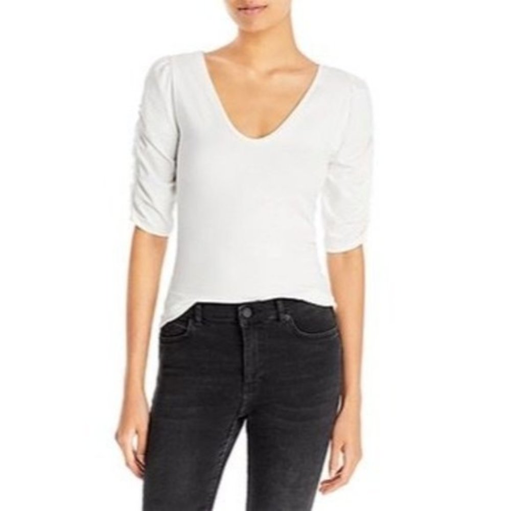 GREY STATE Iman Shirred Sleeve Top - Size 1/ S